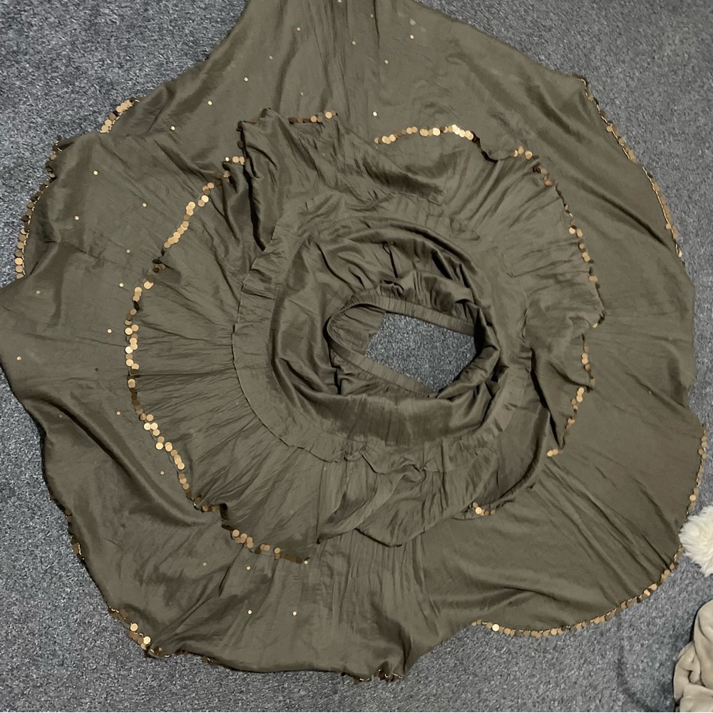 CHANGES by TOGETHER Khaki Gypsy Style Maxi Skirt Size 18 - Picture 3 of 9